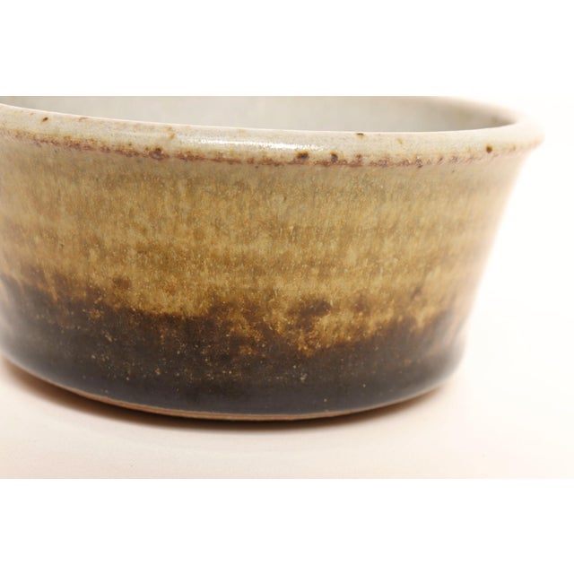 Petite Variegated Ochre and Brown Matte Glazed Stoneware Bowl by Deanna Nichols For Sale In New York - Image 6 of 9