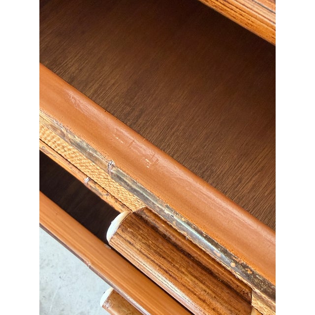 Wood Vintage E. Murio Manila Refinished Rattan & Raffia Five Drawer Chest For Sale - Image 7 of 12
