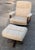 Metal Set of Mid-Century Swivel Armchair and Ottoman in Tweed and Wood, 1970 For Sale - Image 7 of 13