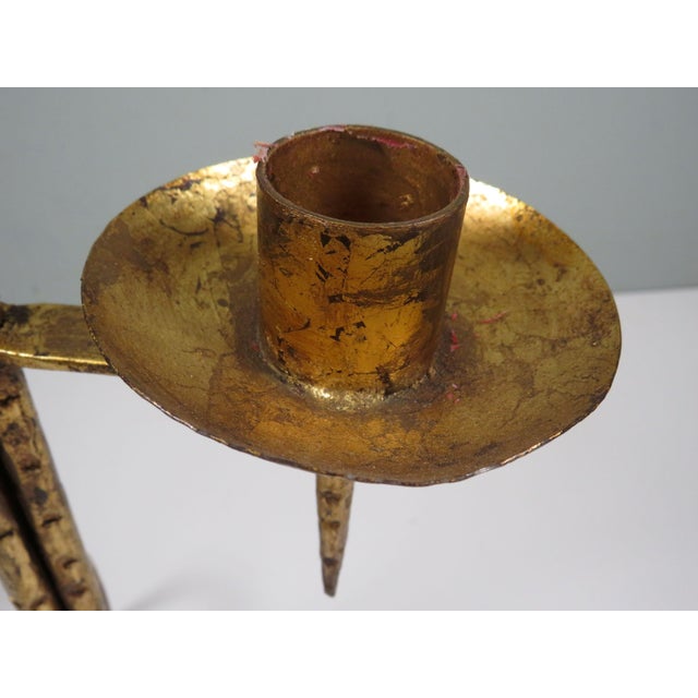 Brutalist Sculptural Candleholder in Handcrafted Metal, 1960s For Sale - Image 13 of 14