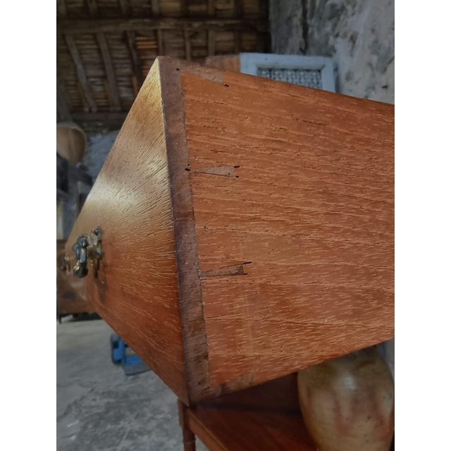Antique French Mahogany Console Table with Drawer and Shelf, 1900 For Sale - Image 6 of 18