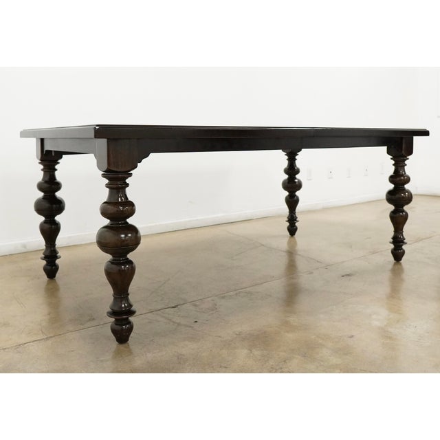 Traditional Turned Leg Extendable Dining Table For Sale - Image 3 of 16