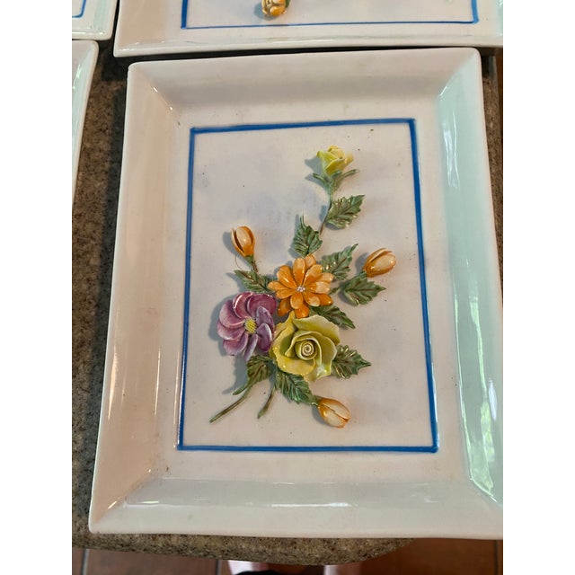 Vintage Porcelain 3D Floral Wall Plaques Wall Decor- Set of 23 For Sale In Providence - Image 6 of 7