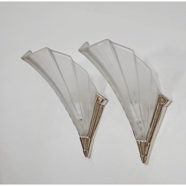1920s French Art Deco Wall Sconces by Jean Gauthier Ejg 1920s France - A Pair For Sale - Image 5 of 13