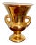 Neoclassic Full Gilt Two Handle Ceramic Urn Vase For Sale