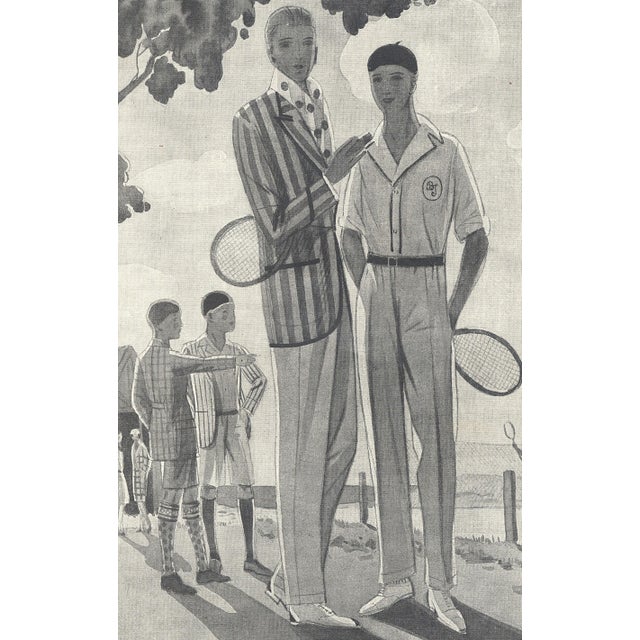 Rare! 1926 Original French Antique Print for the Man Who Loves Tennis For Sale - Image 4 of 4