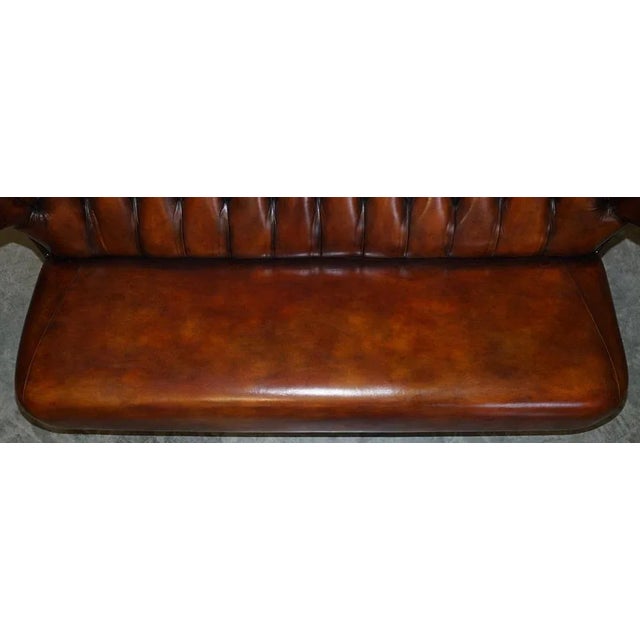 Brown Hand Dyed Brown Leather Chesterfield Sofa For Sale - Image 8 of 15