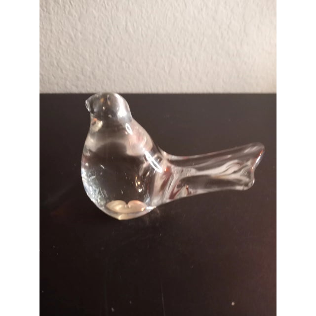 1980s Clear Art Glass Bird Figurine For Sale In Dallas - Image 6 of 6