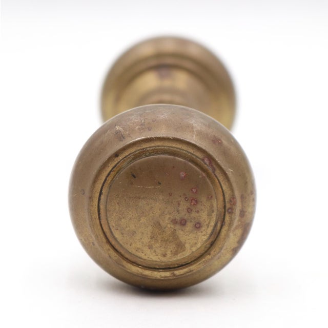 Vintage Art Deco Brass Passage Door Knob Set For Sale - Image 4 of 7