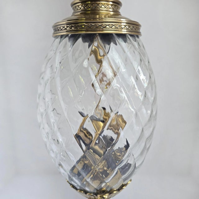 2000 - 2009 Hinkley Plantation Hanging Pineapple Pendant Light – Solid Brass Fixture For Sale - Image 5 of 13