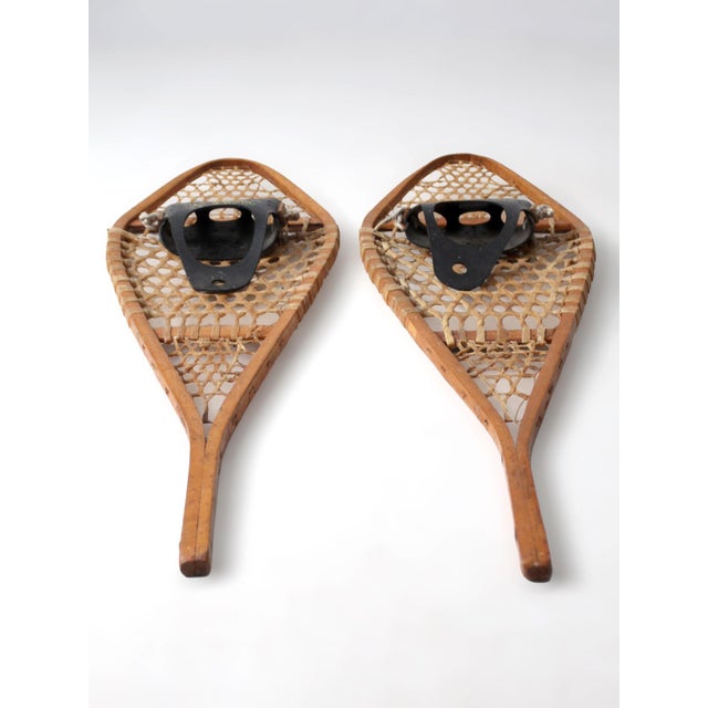 Wood Vintage Canadian Snowshoes Pair For Sale - Image 7 of 13