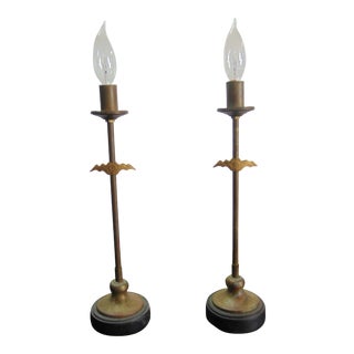 Mid-Century Modern Giacometti Style Lamps - a Pair For Sale