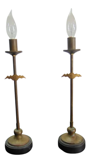 Mid-Century Modern Giacometti Style Lamps - a Pair