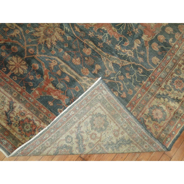 1930s 20th Century Turkish Green Terracotta RugX 9'7'' - 7'3" x 9'7" For Sale - Image 5 of 10