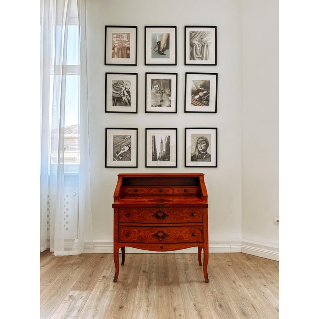 Louis XV Italian Bombé Marquetry Secretary Desk, 1960s For Sale - Image 14 of 18