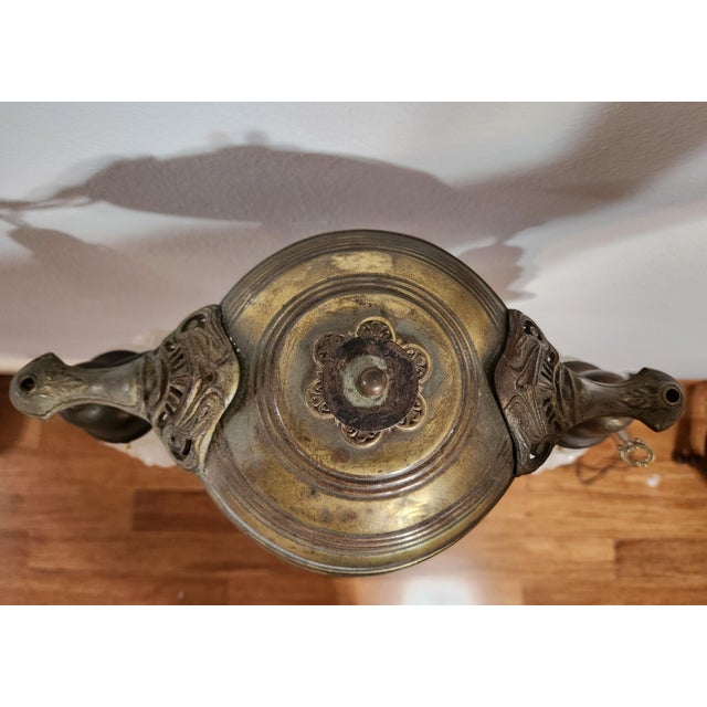 Brass Antique Victorian Art Nouveau Period Floor Lamp For Sale - Image 8 of 11