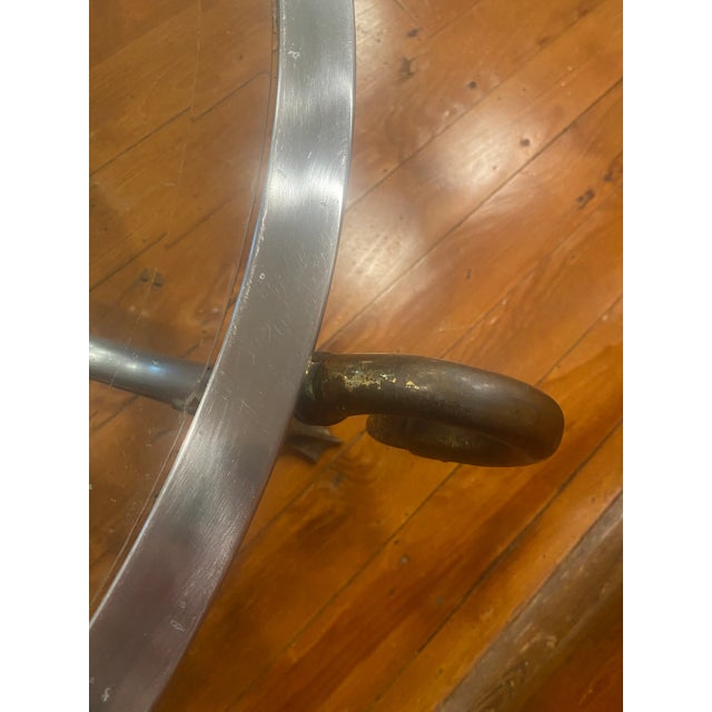 Maison Jansen 1960s Vintage Maison Jansen Style Steel & Brass Swan Head Coffee Table Circa 1960’s For Sale - Image 4 of 10