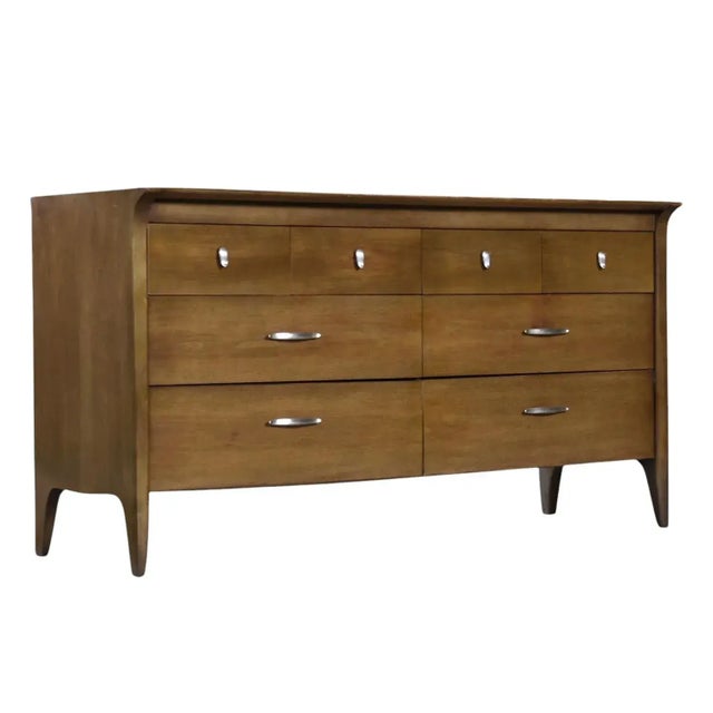 Drexel John Van Koert Drexel Profile K4 Low Dresser With Matching Mirror For Sale - Image 4 of 15