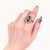 Art Deco Art Deco 14k Gold, Diamond, Seed Pearl, Rock Crystal, and Onyx Filigree Cocktail Ring For Sale - Image 3 of 11