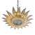 1930’s French Gilt Metal Sunburst Flush Mount For Sale