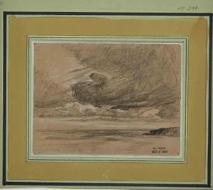Raymond Jean Verdun, Cloudy, Original Pencil Drawing, 1908