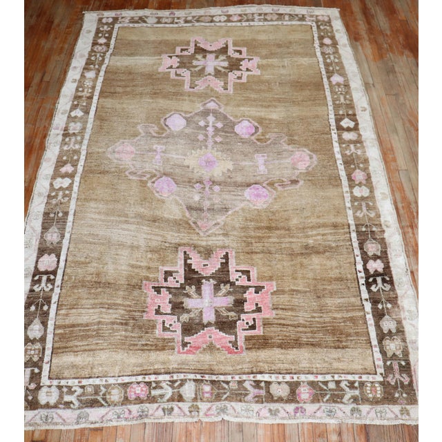 Vintage Turkish Kars Primitive Rug - 6'6" x 9'11" For Sale - Image 4 of 8
