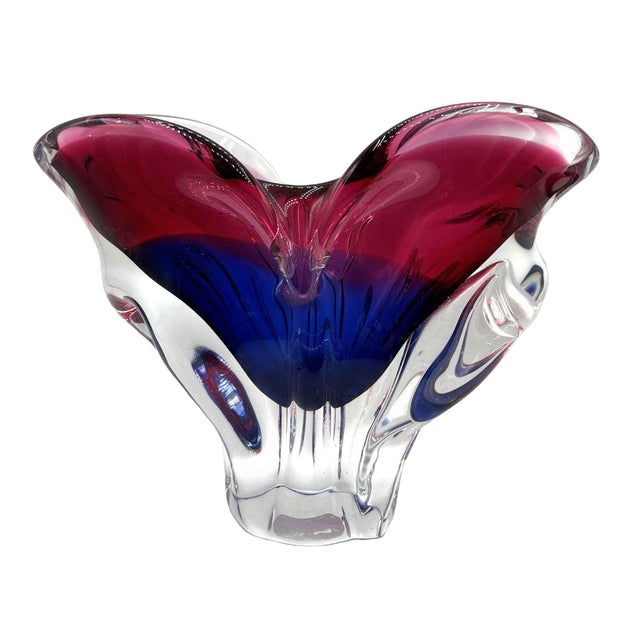 Mid-Century Modern Mid 20th Century Art Glass Bowl Attributed to Josef Hospodka Czechoslovakia For Sale - Image 3 of 7