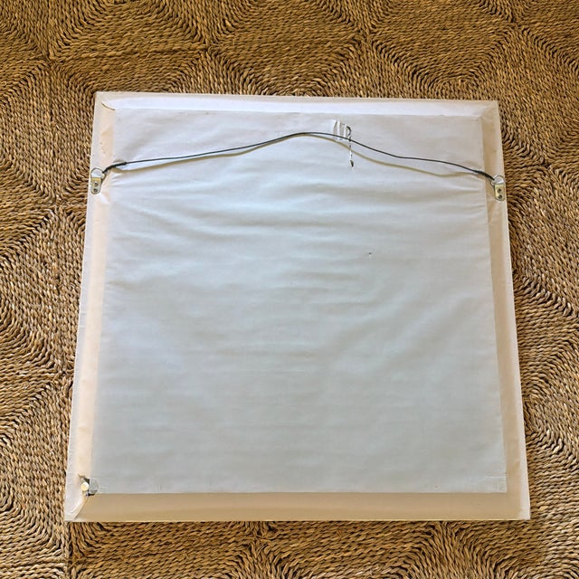 Vintage American Folk Art Fiber Textile Flag, Framed, 29” Square For Sale - Image 12 of 12