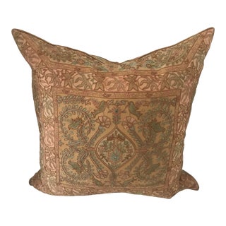 Vintage Ritu Kumar Crewel Beaded Down Pillow For Sale