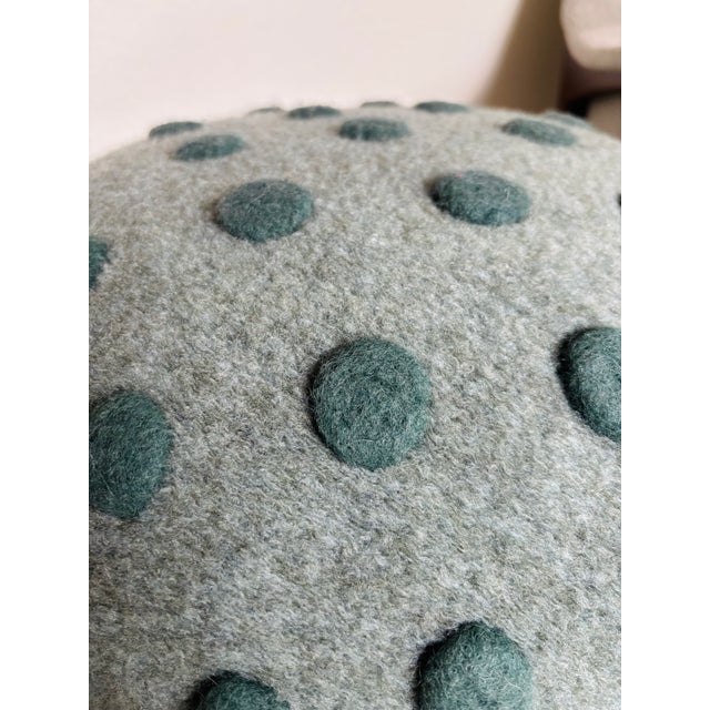 Jade Mushroom Ottoman in Wool Jade Dot For Sale - Image 8 of 15