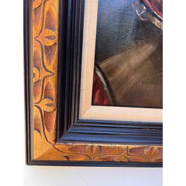 Up for sale is an interesting original vintage oil painting on canvas by Famous British Artist Ernest Burnett Hood, (1932...