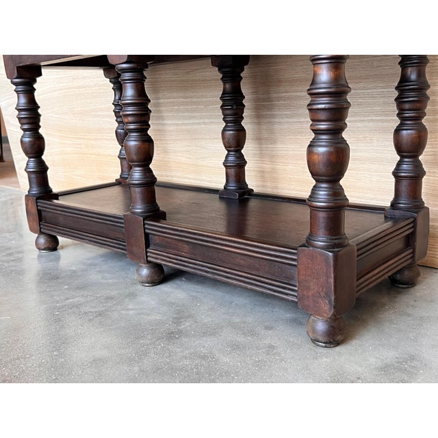 Early 20th Spanish Large Side Table with two drawers or Large Nightstands For Sale - Image 13 of 18