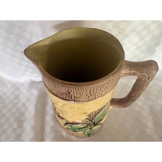 Majolica 19th Century Majolica Pitcher For Sale - Image 4 of 12