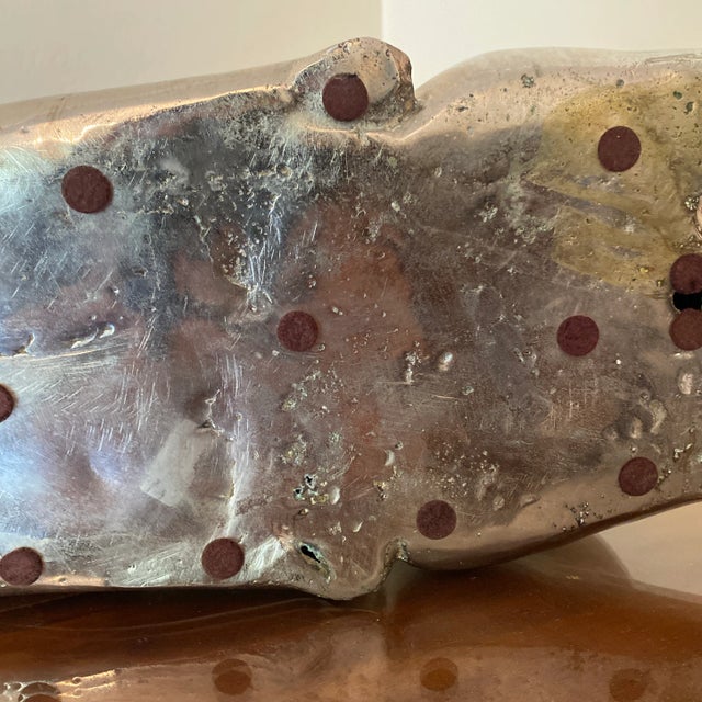 Metal 1970s Hollywood Regency Style Nickel-Plated Recumbent Deer For Sale - Image 7 of 7