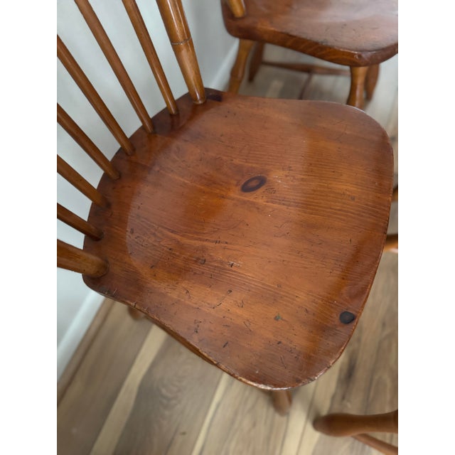 Brown Vintage Windsor Style Dining Chairs - Set of Six For Sale - Image 8 of 11