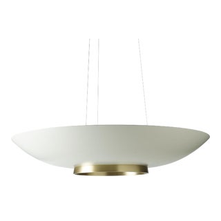 Barbara Barry for Baker Contemporary White and Gold Lens Chandelier For Sale