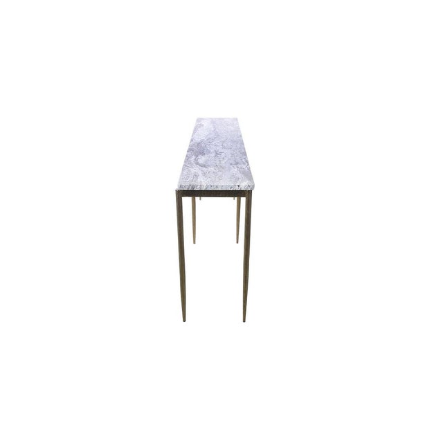 Early 21st Century Halden Brass Console Marble Iron Table For Sale - Image 5 of 5
