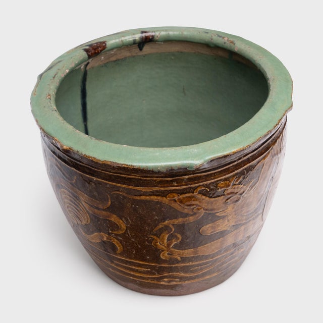 Chinese Petite Chinese Dragon Pickling Pot, 19th Century For Sale - Image 3 of 5