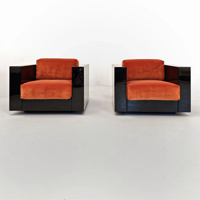 Vintage Saratoga Chairs by Lella and Massimo Vignelli for Poltronova, 1970s, Set of 2, in Very Good conditions. Designed...