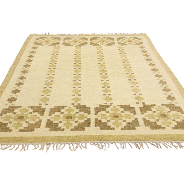 Mid 20th Century Doris Leslie Blau Vintage Swedish Flat-Weave Rug by Kerstin Persson For Sale - Image 5 of 11