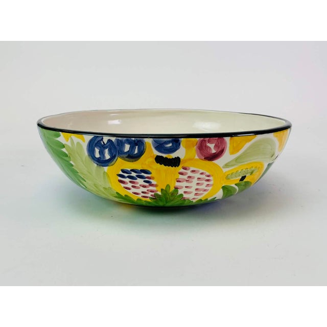 Mediterranean Hand Painted Ceramic Favanol, Portugal Serving Bowl For Sale - Image 3 of 6