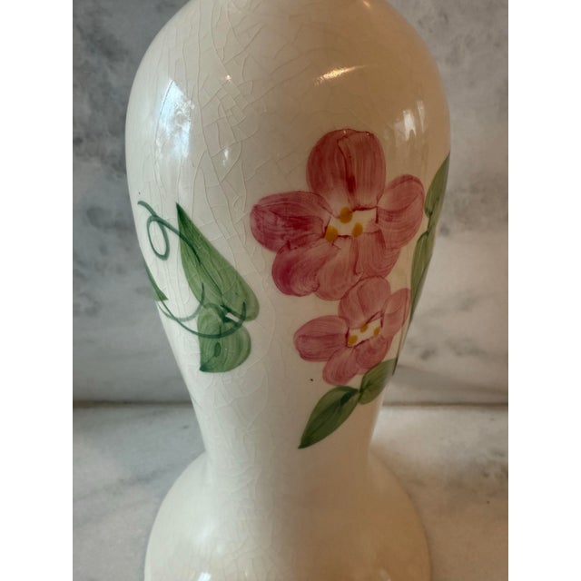 Late 20th Century Vintage Ceramic Table Lamp With Floral Design For Sale - Image 5 of 8