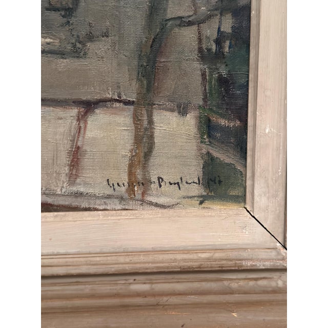 Landscape with Geometric Houses, 1950s, Oil on Panel, Framed For Sale - Image 12 of 18