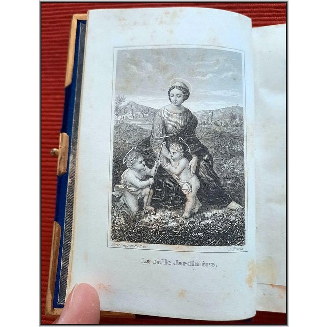 (1851) Blue Velvet Christian Prayerbook With Brass Clasp & Corners - Antique Devotional Christian Bible Art For Sale - Image 9 of 15