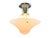 1930s Vintage Three Chain Bowl Light Amber Glass Bedroom or Hallway Ceiling Light Restored Brushed Brass and New Wiring For Sale - Image 5 of 7