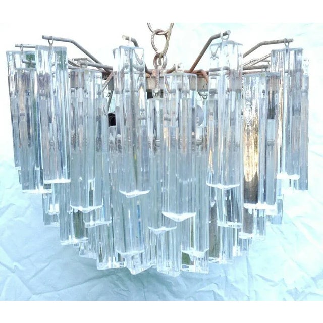 Metal Murano Glass Pendant Lamp from Venini, 1960s For Sale - Image 7 of 7