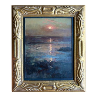 2026 Jeremy Miranda After Turner Landscape at Sunset Dusk on Cradled Panel, Matted and Framed For Sale