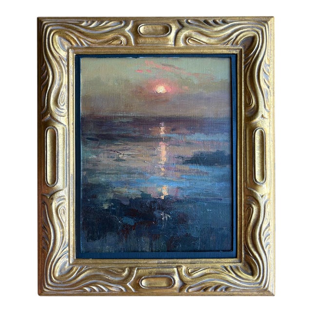 2026 Jeremy Miranda After Turner Landscape at Sunset Dusk on Cradled Panel, Matted and Framed For Sale