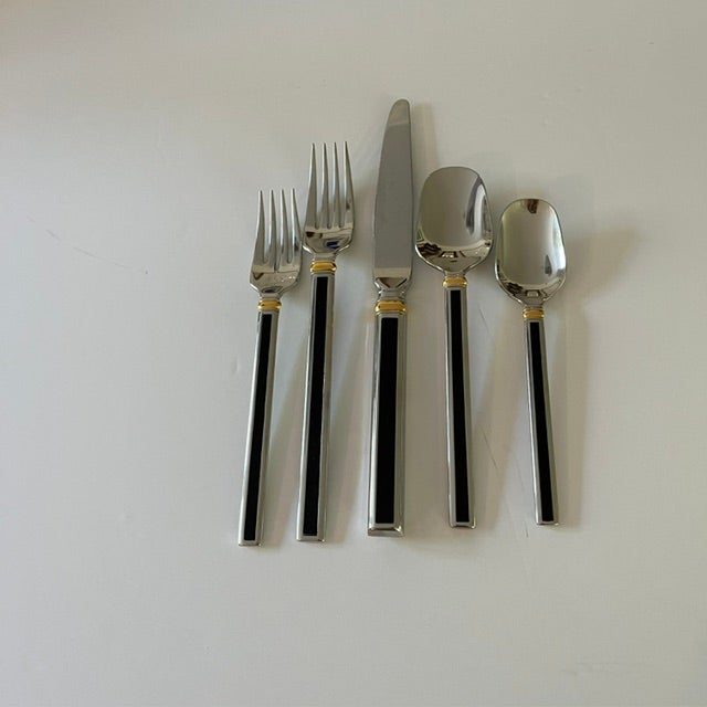 Modern 1990s Oneida Silver "Midnight" Stainless Flatware - 30 pcs For Sale - Image 3 of 9
