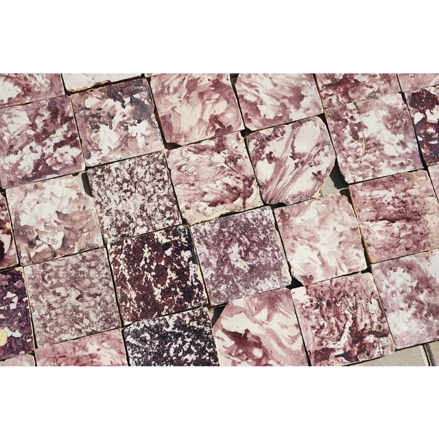18th Century Baroque Aubergine Spongeware Set of Ninety Tiles, Portuguese For Sale - Image 11 of 18